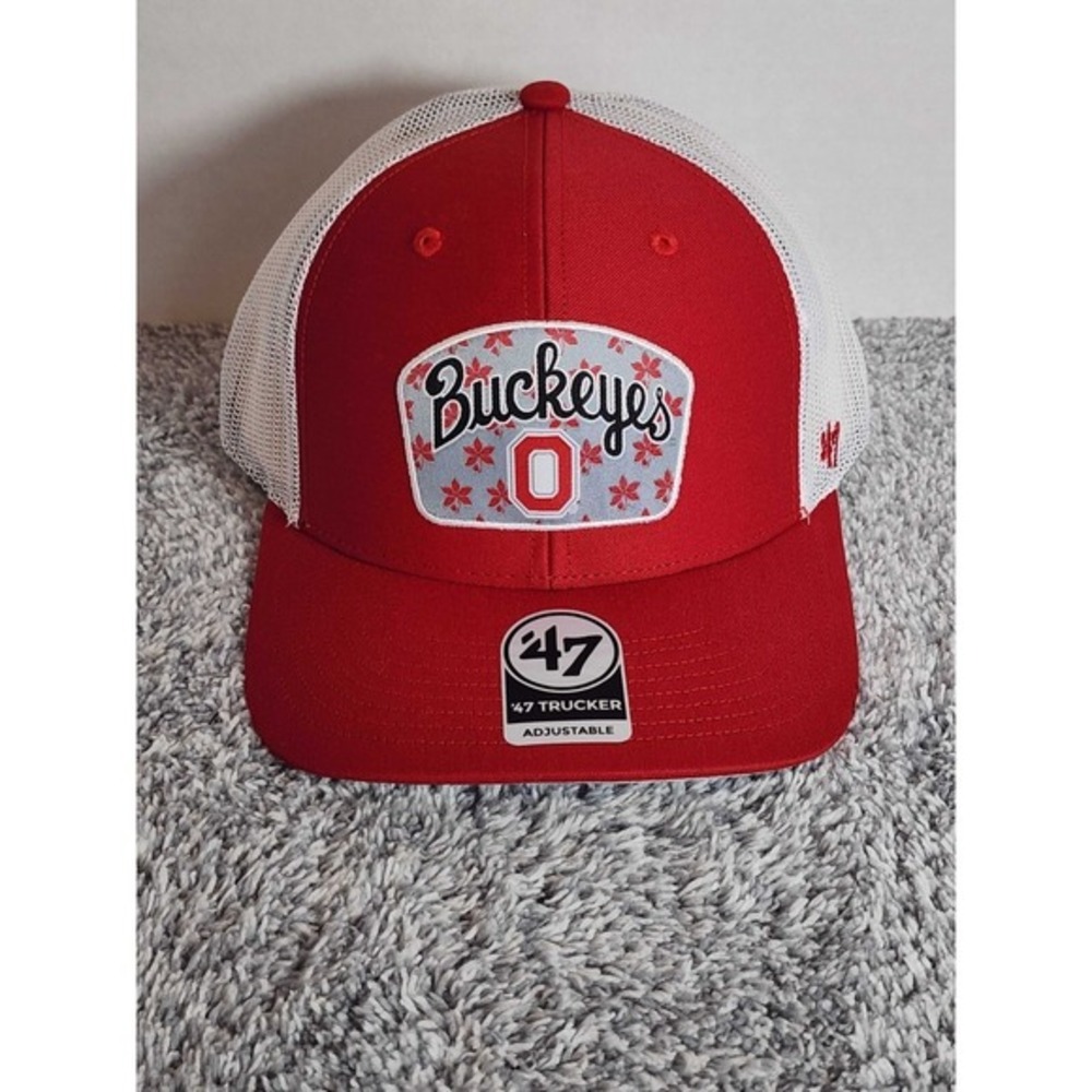 '47 Brand Ohio State Buckeyes Factor Trucker Snapback‎ Hat Cap Scarlet Red NWT